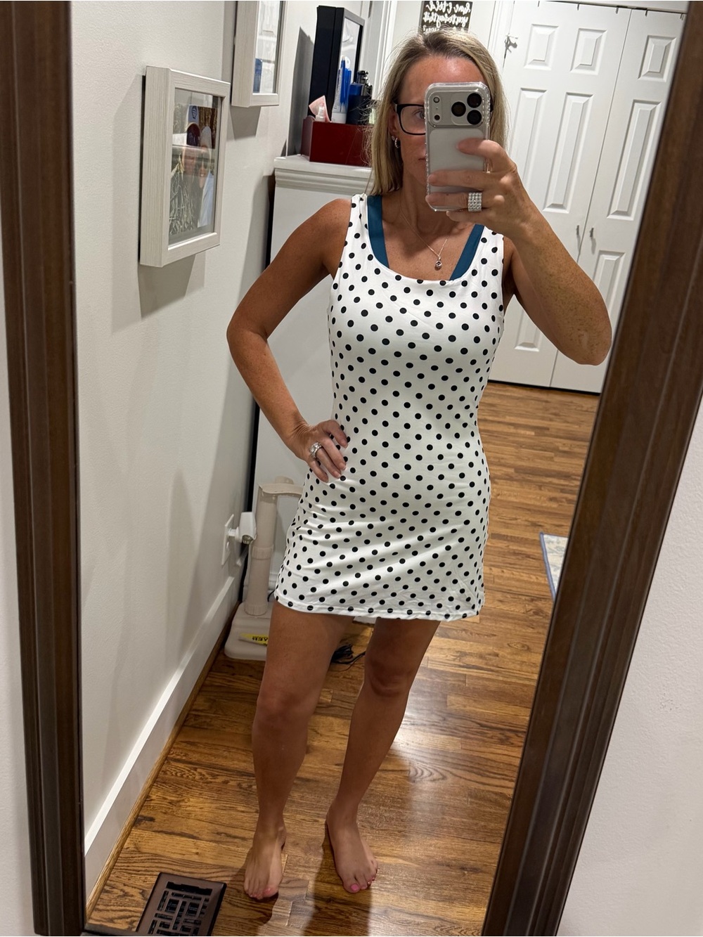 Women’s Polka Dot Sleeveless Tank Dress in White and Black ❤️ small NWT